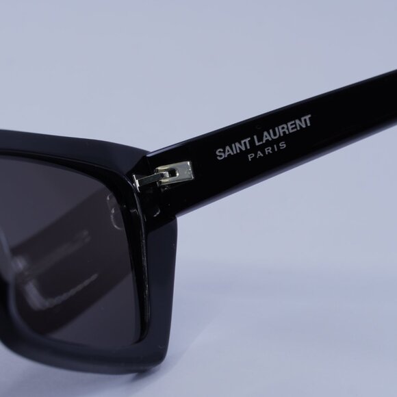 Saint Laurent SL276 MICA 001 Sunglasses Black Cat Eye Frame, Grey Lenses main image 6